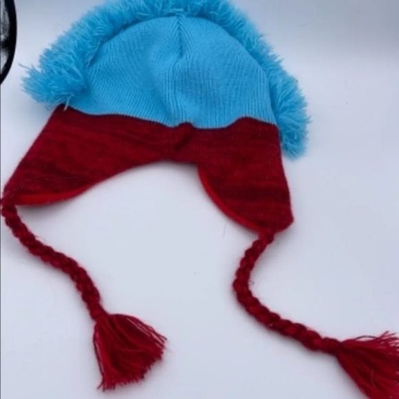 Dr Seuss Thing knit hat Adult size Laplander Style - Picture 2 of 4